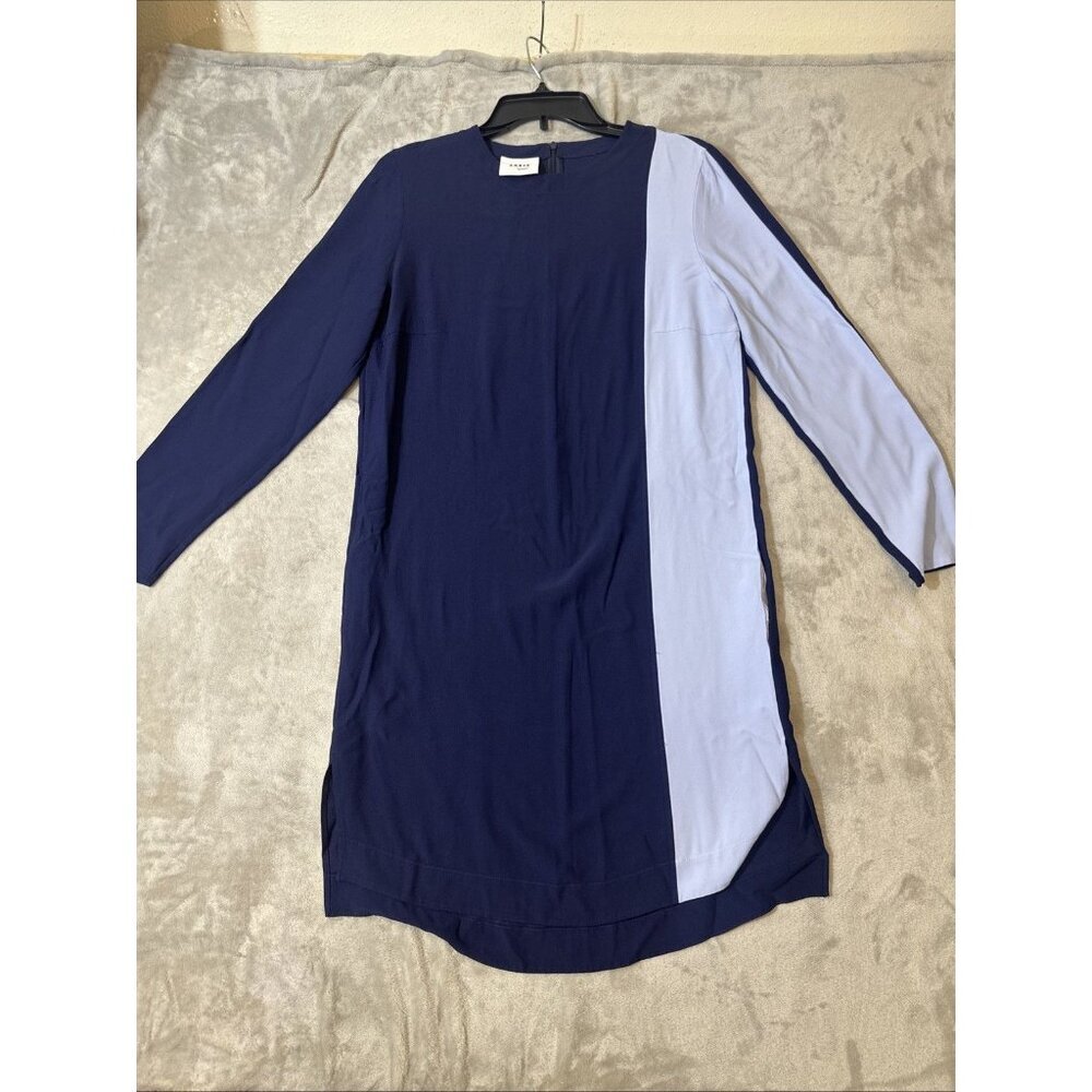 Akris Punto Women’s 10 Dress Navy Blue Colorblock 2 Pockets Shift Minimalist